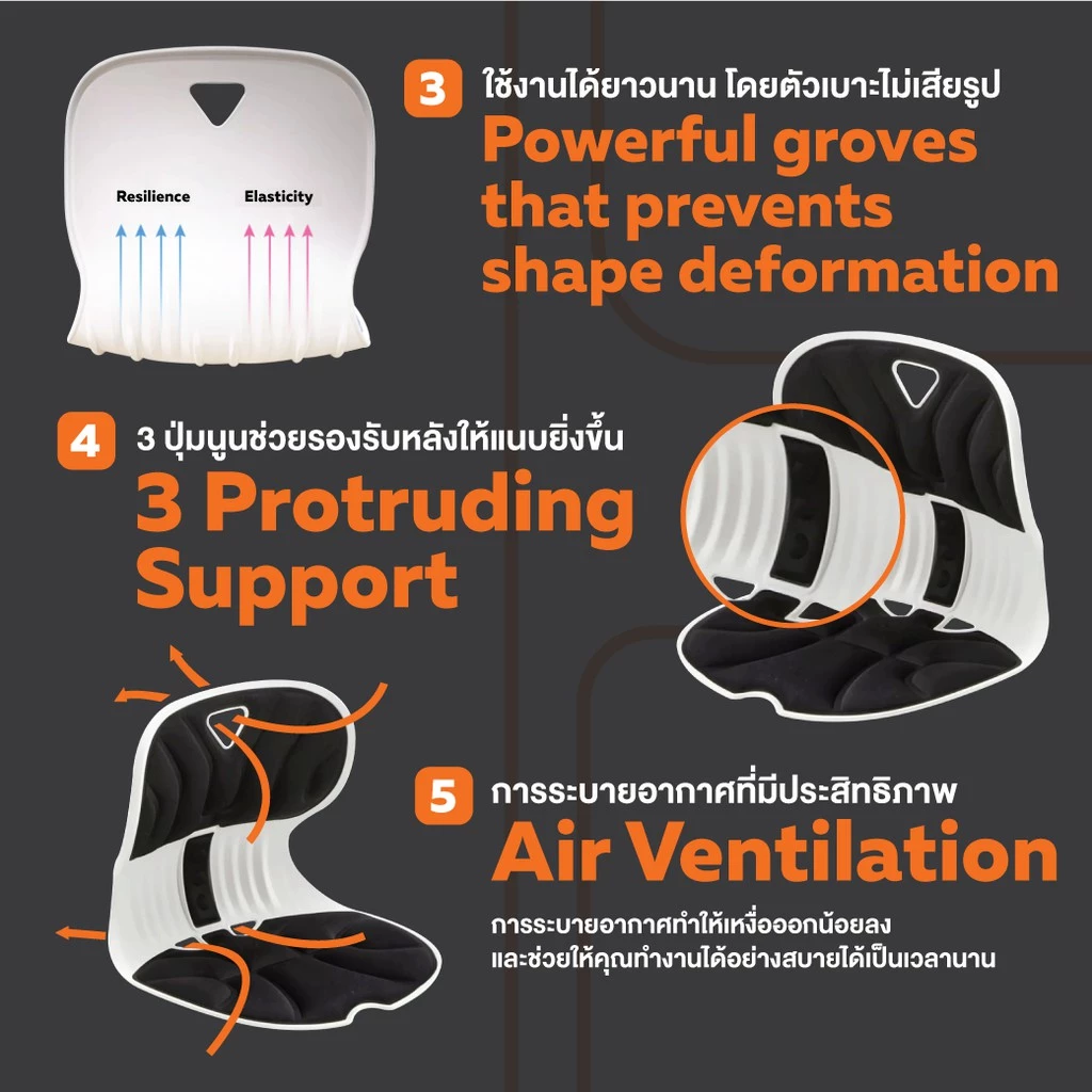 Ergotrend เบาะรองนั่งปรับท่านั่งรุ่นคอมบิ